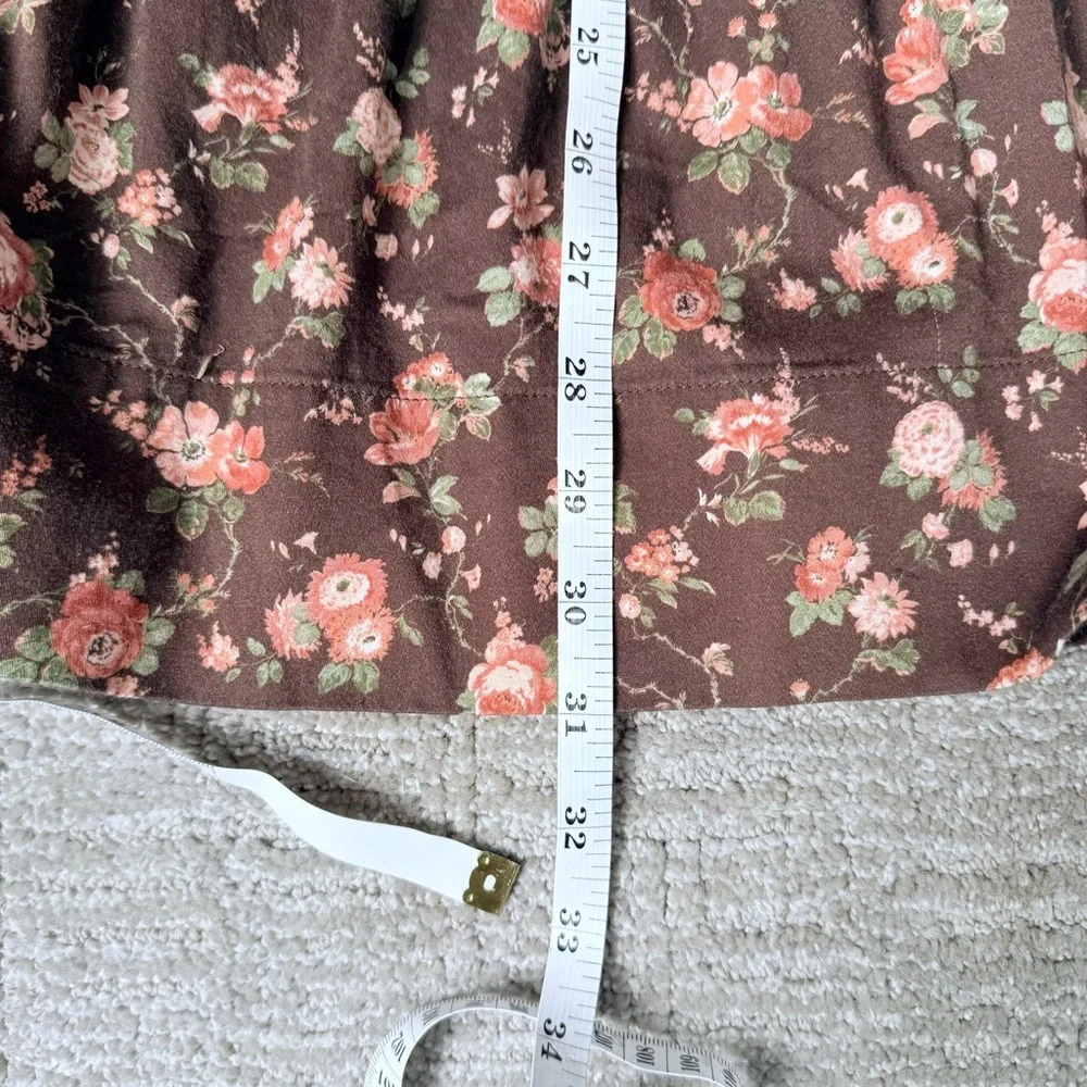 Tuckernuck Brown Floral Ruffle Neck Tiered Mini Dress - XS - Picture 10 of 10